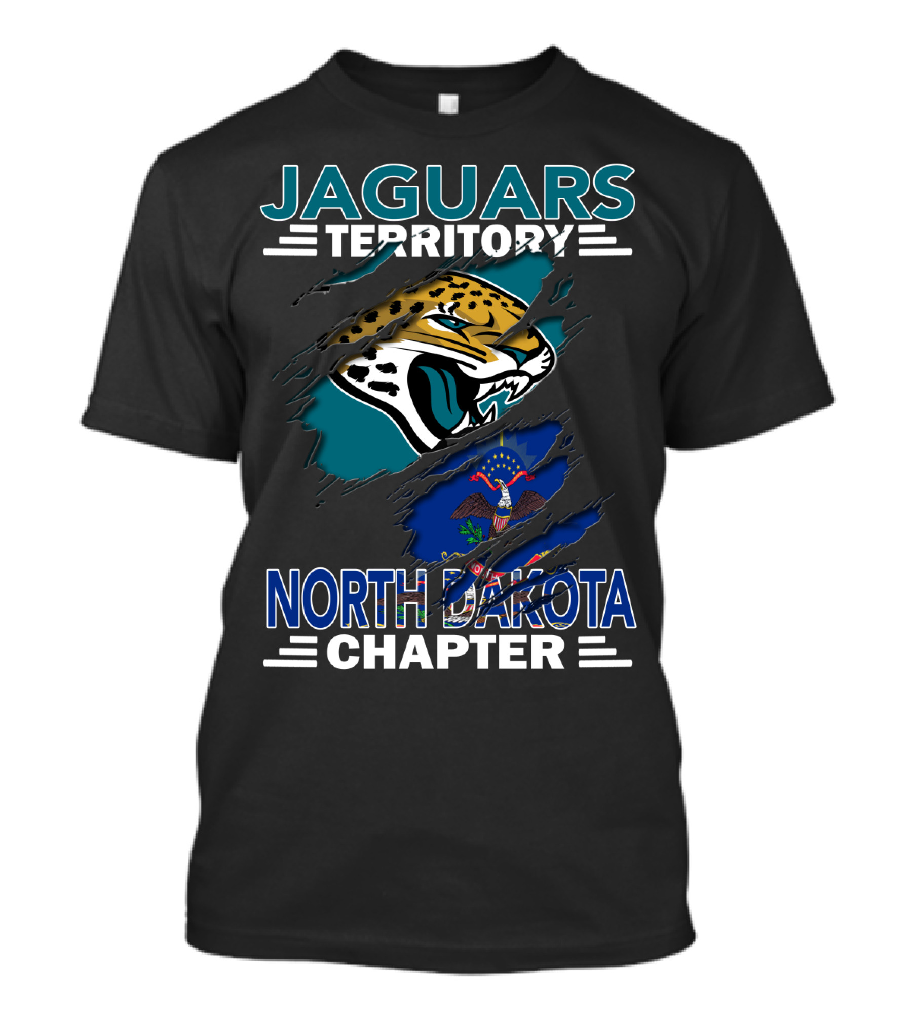 Jaguars Territory North Dakota Chapter Jaguars Logo And Flag T-Shirt