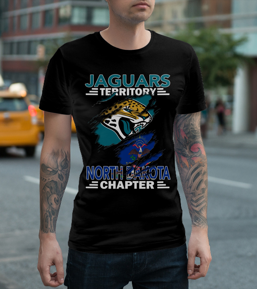 Jaguars Territory North Dakota Chapter Jaguars Logo and Flag T-Shirt