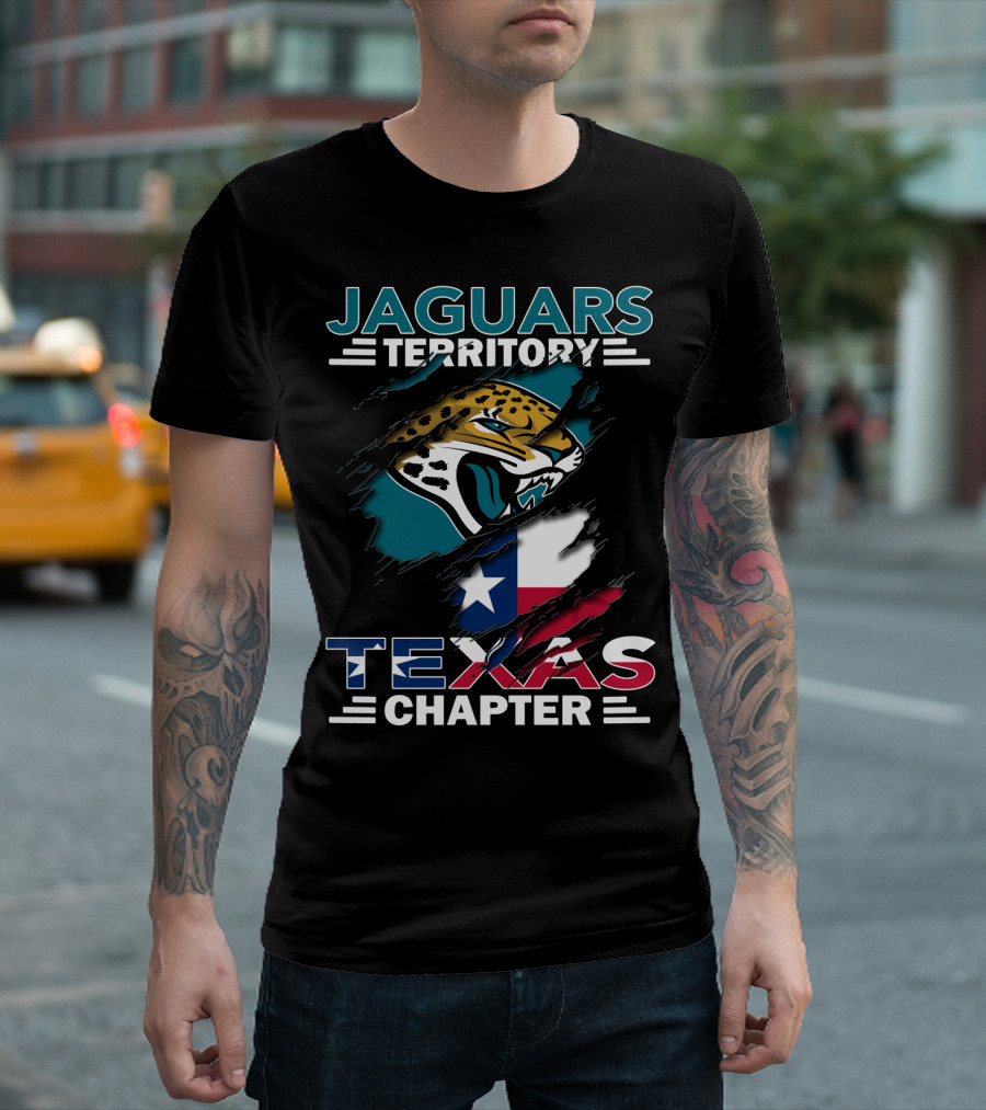 Jaguars Territory Texas Chapter With Texas Flag And Jaguar T-Shirt