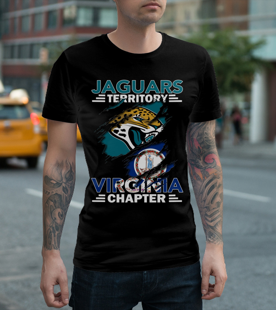 Jaguars Territory Virginia Chapter Logo with State Flag Elements T-Shirt