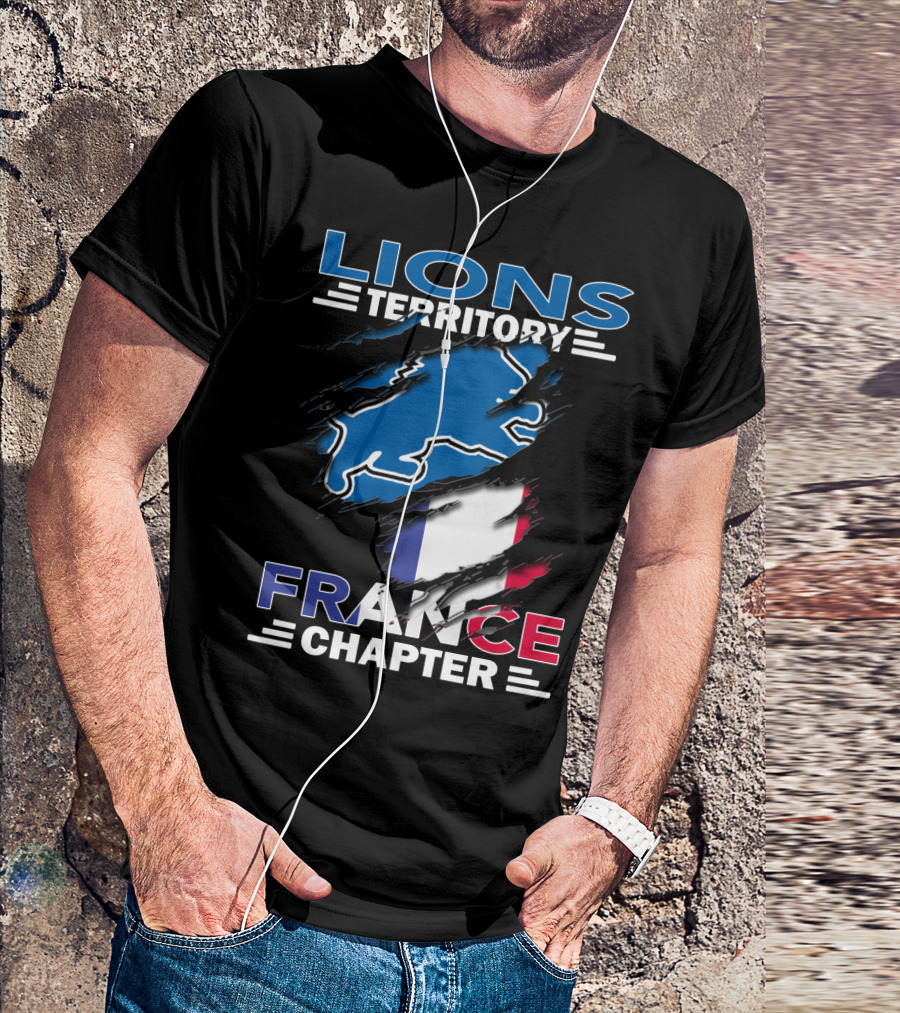Lions Territory France Chapter Ripped Flag T-Shirt