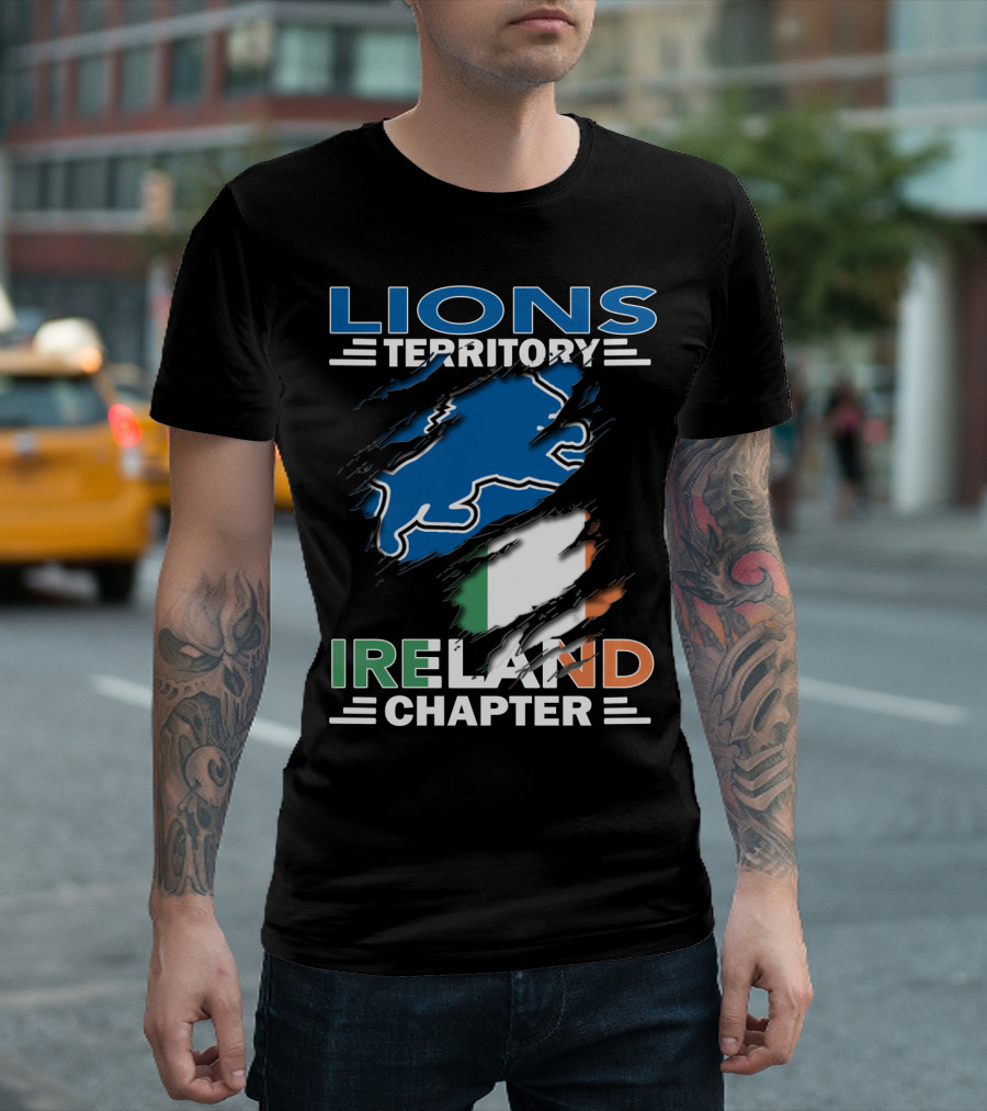 Lions Territory Detroit Ireland Chapter Irish Flag T-Shirt