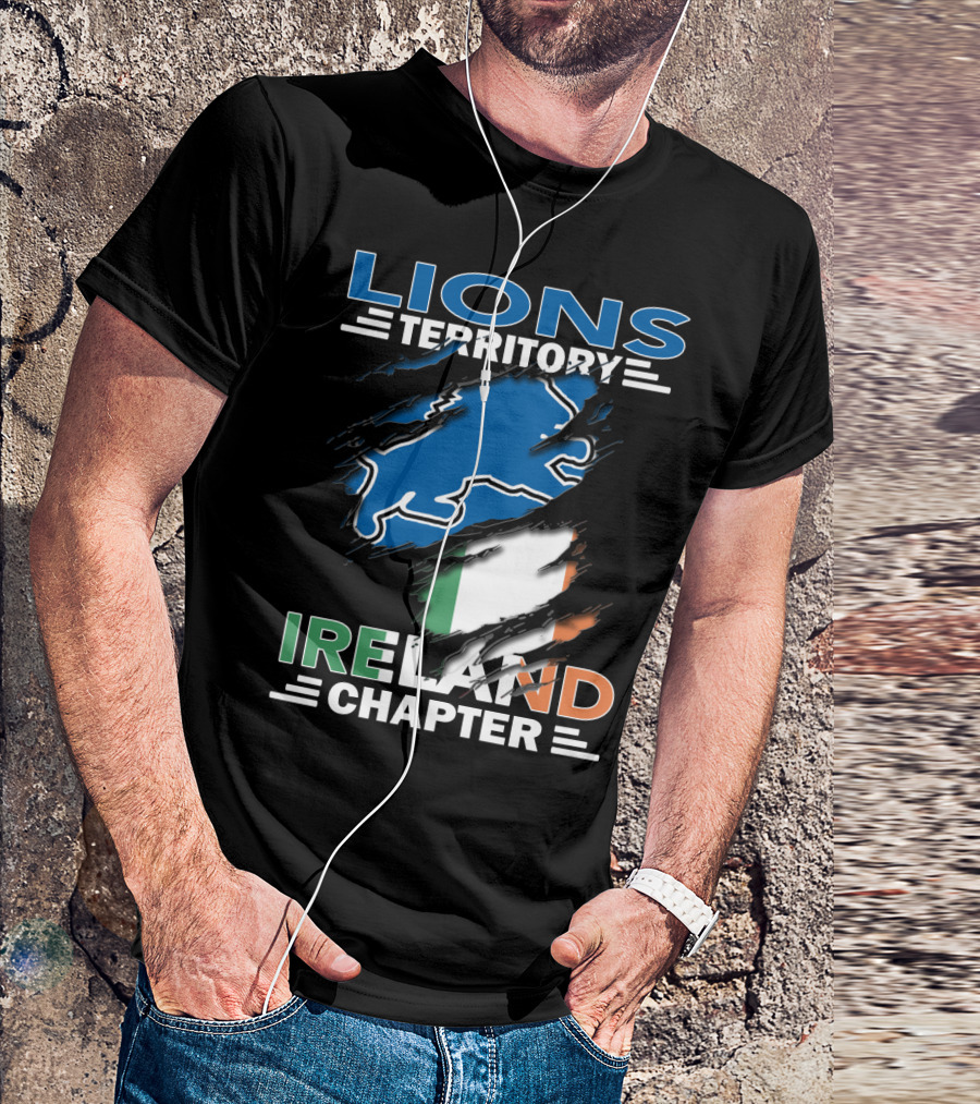 Lions Territory Detroit Ireland Chapter Irish Flag T-Shirt