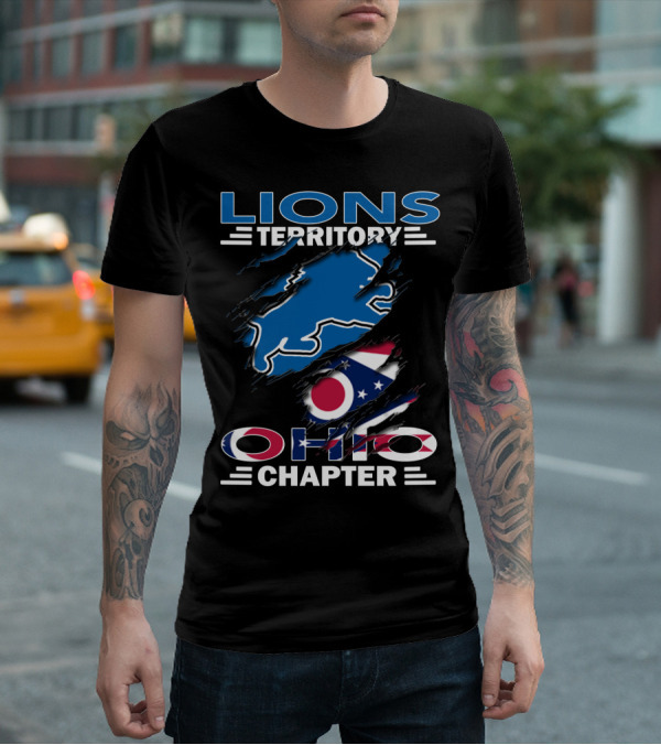 Lions Territory Ohio Chapter Ohio Flag And Lion T-Shirt