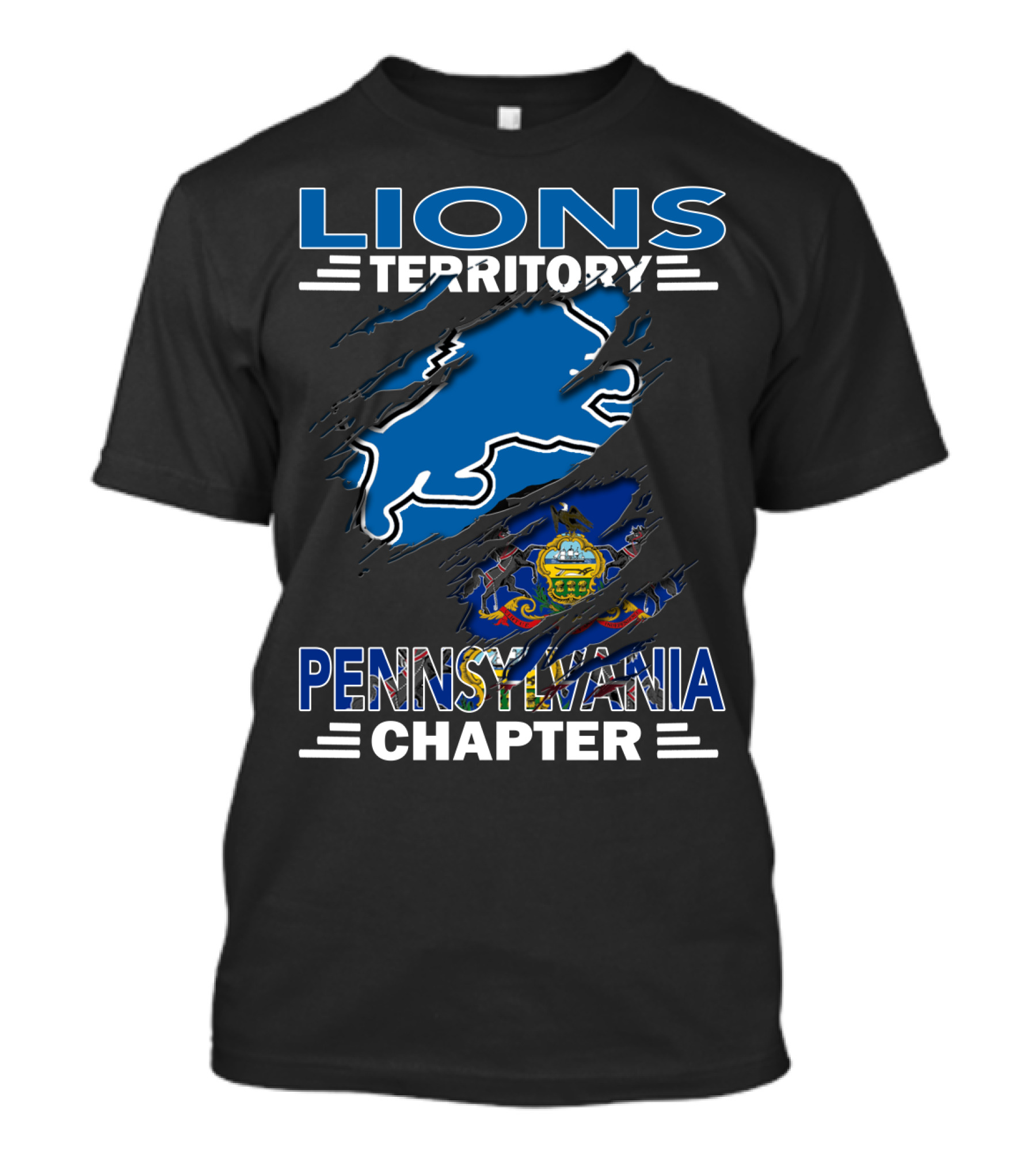 Lions Territory Pennsylvania Chapter State Pride Emblem T-Shirt