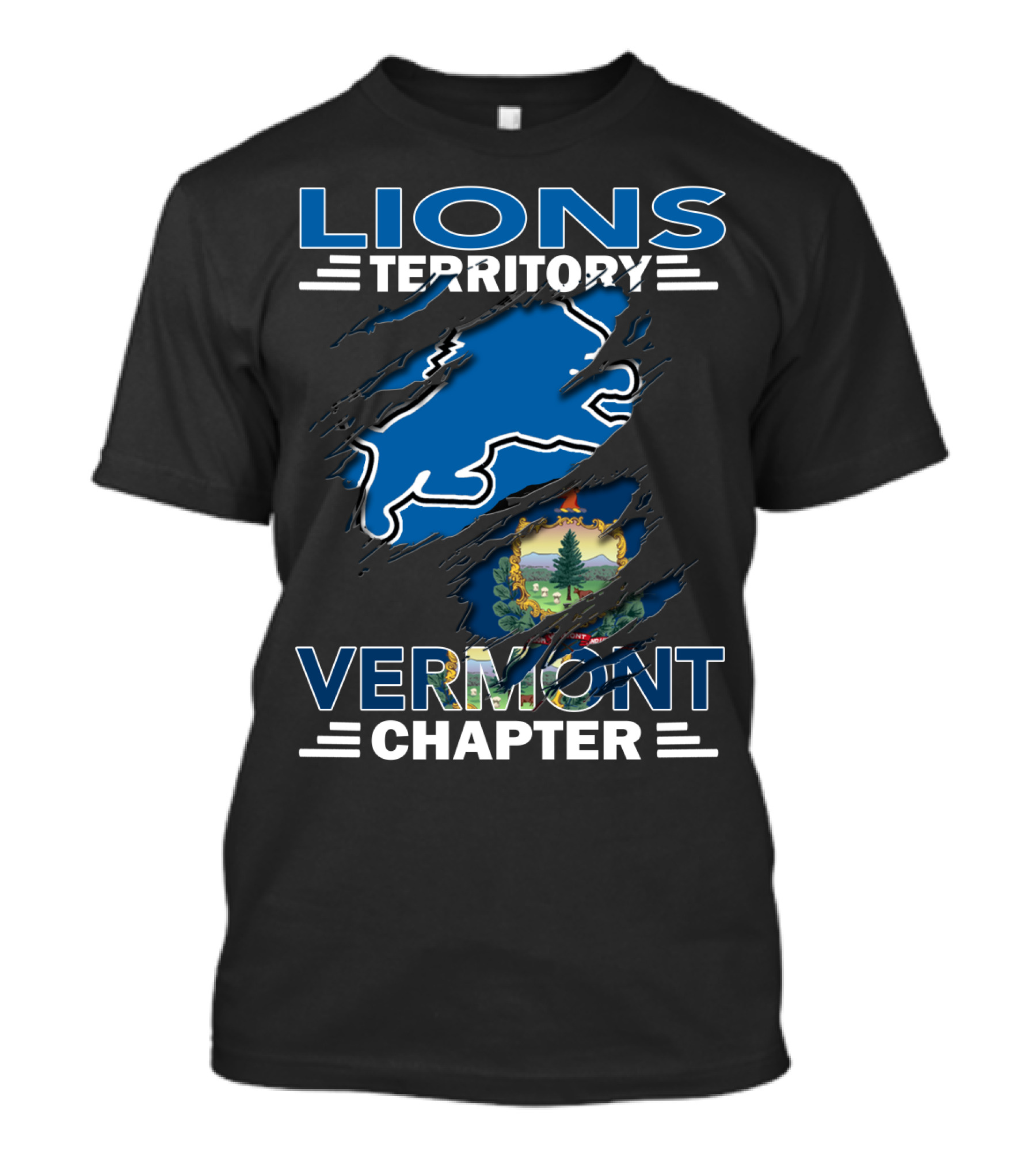 Lions Territory Vermont Chapter State Pride Emblem T-Shirt