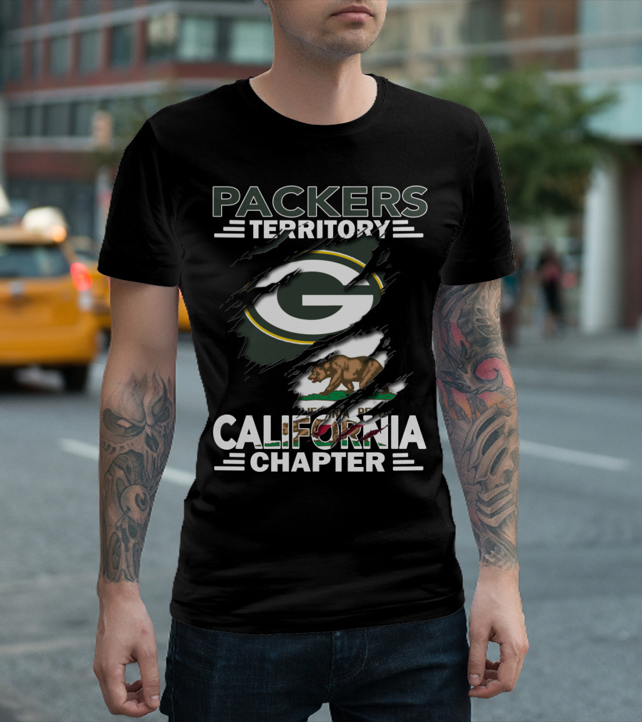 Packers Territory California Chapter Green Bay Bear Flag T-Shirt
