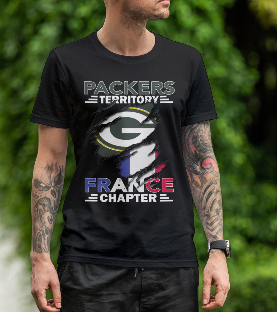 Packers Territory France Chapter Green Bay Logo French Flag T-Shirt