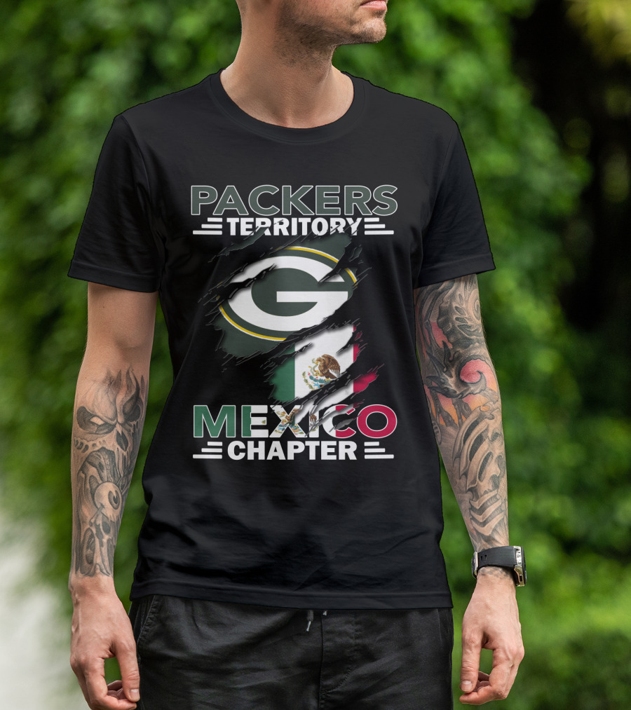 Packers Territory Mexico Chapter Green Bay Logo Mexican Flag T-Shirt