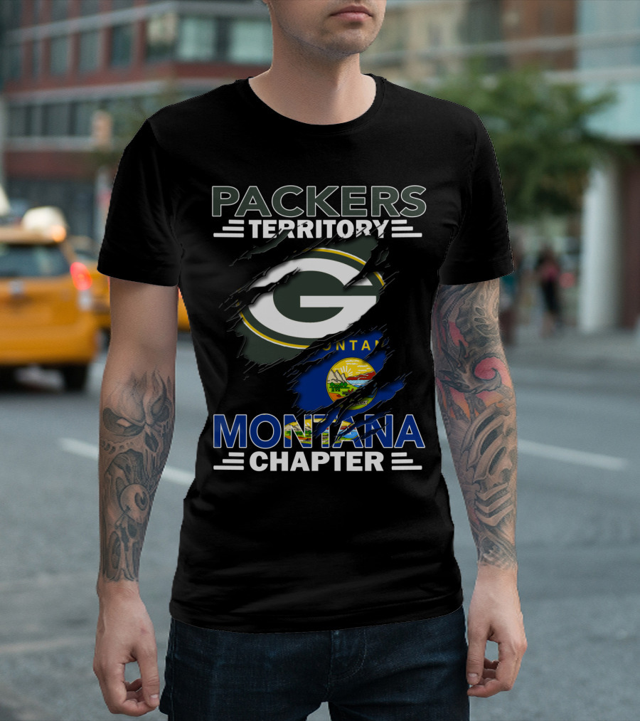 Packers Territory Montana Chapter Football Flag Hybrid T-Shirt
