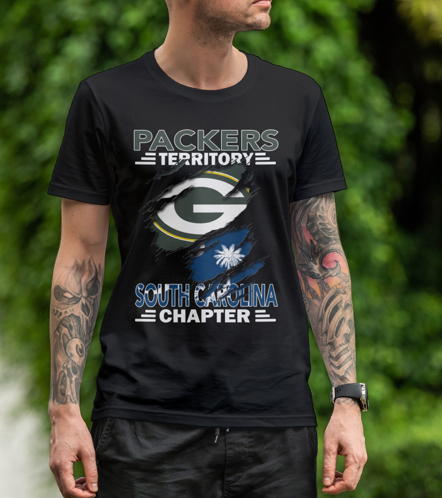 Packers Territory South Carolina Chapter Green Bay Packers Logo And South Carolina Flag T-Shirt