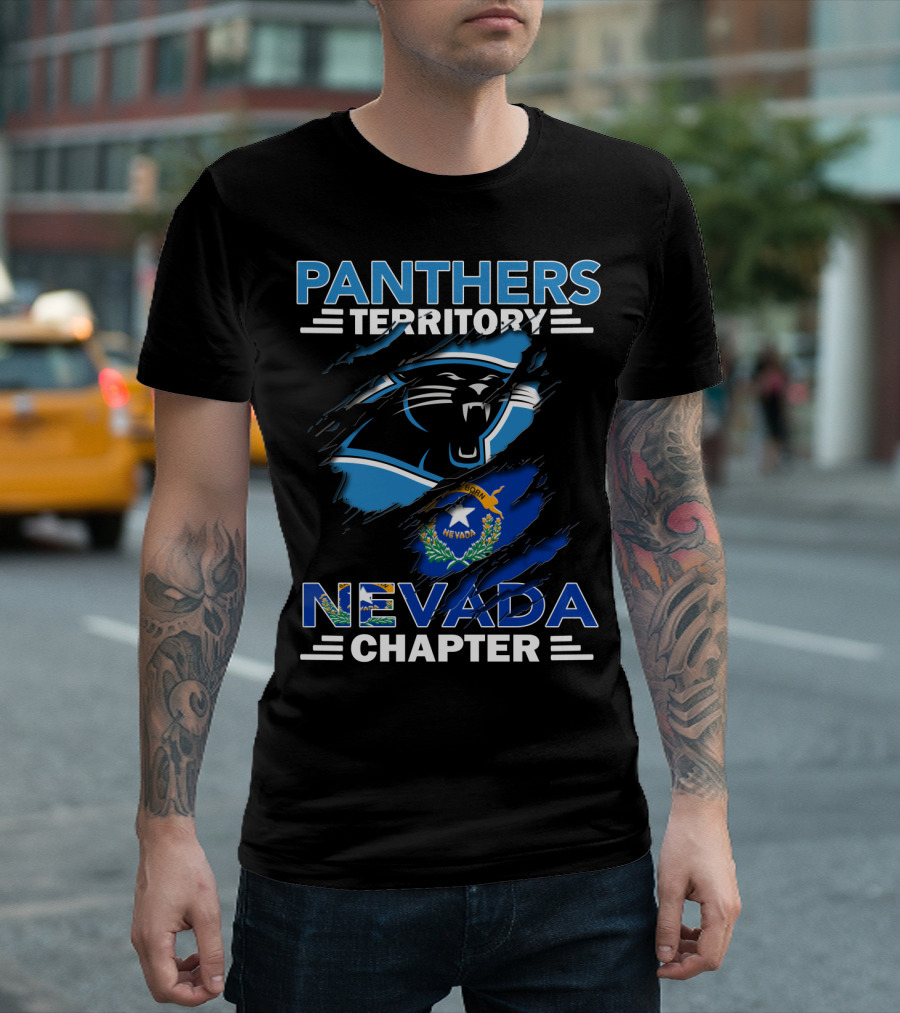 Panthers Territory Nevada Chapter Logo With Nevada State Flag T-Shirt