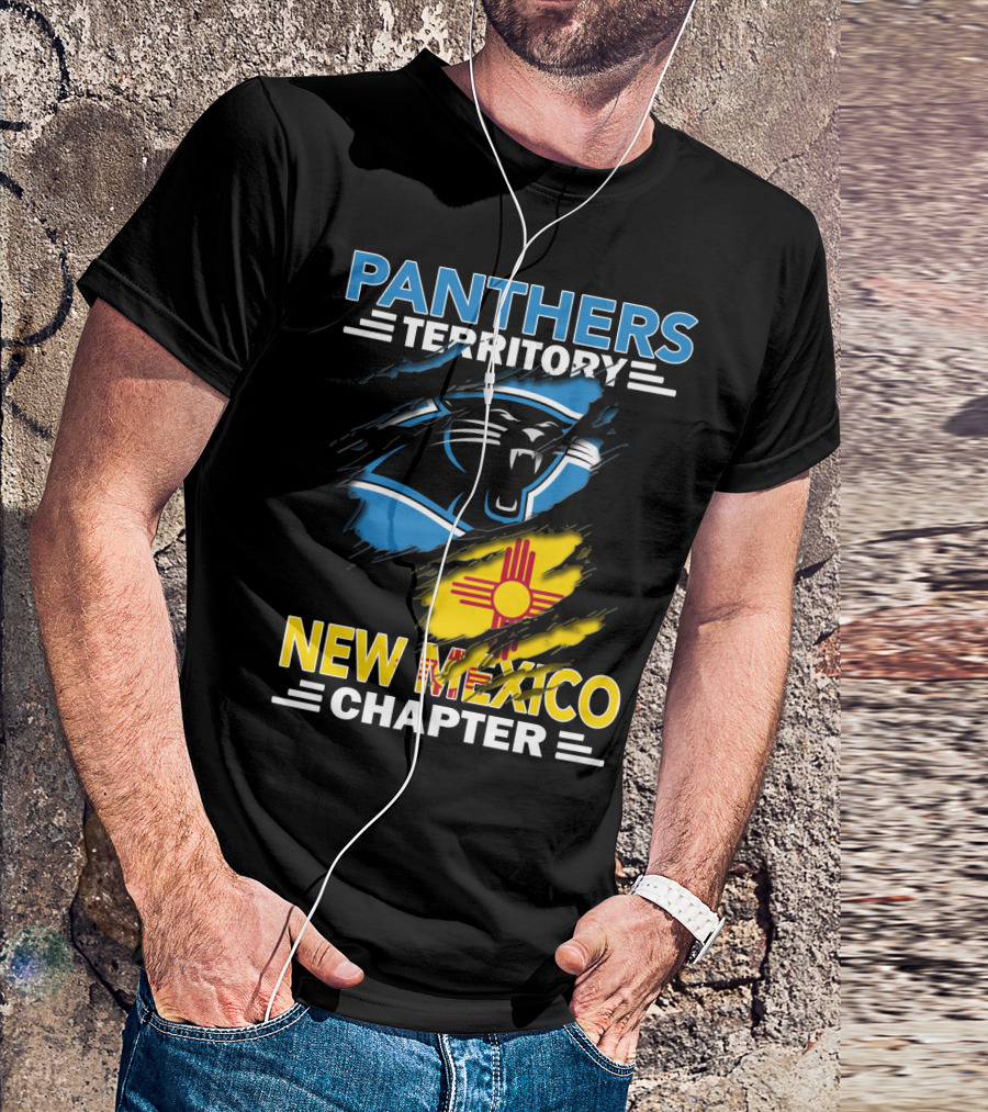 Panthers Territory New Mexico Chapter Zia Symbol Blue Black Panther T-Shirt