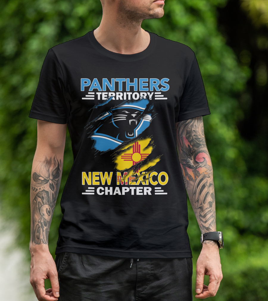 Panthers Territory New Mexico Chapter Zia Symbol Blue Black Panther T-Shirt