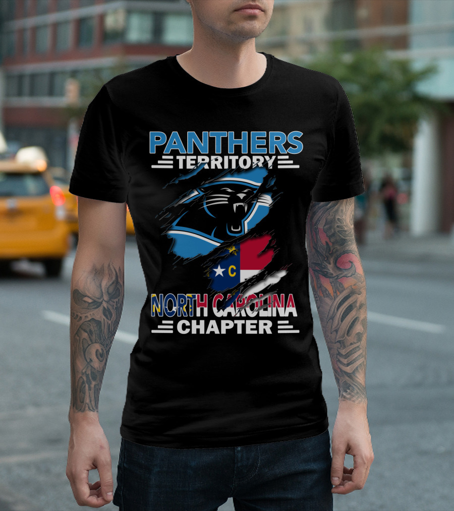 Panthers Territory North Carolina Chapter Flag and Logo Integration T-Shirt