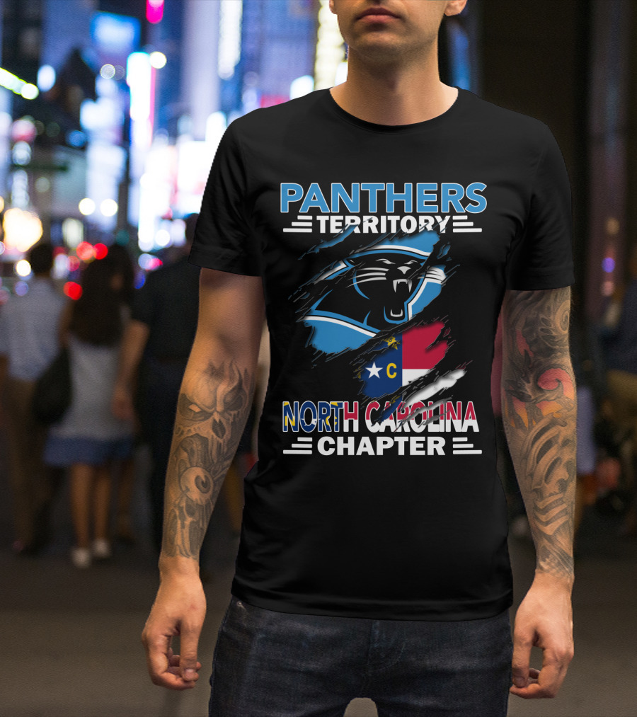 Panthers Territory North Carolina Chapter Flag And Logo Integration T-Shirt