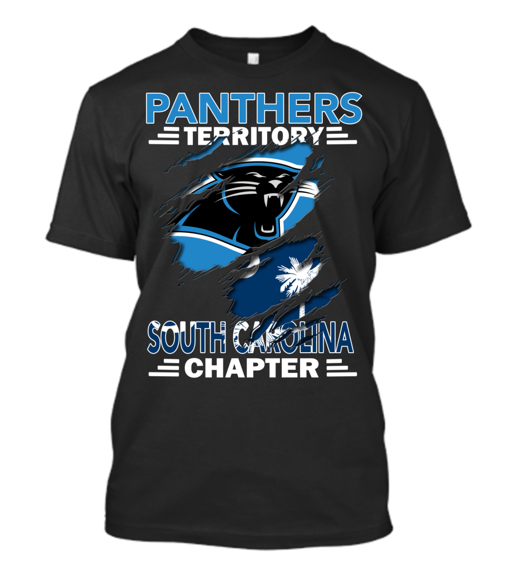Panthers Territory South Carolina Chapter Logo With Iconic Panther And Palm T-Shirt