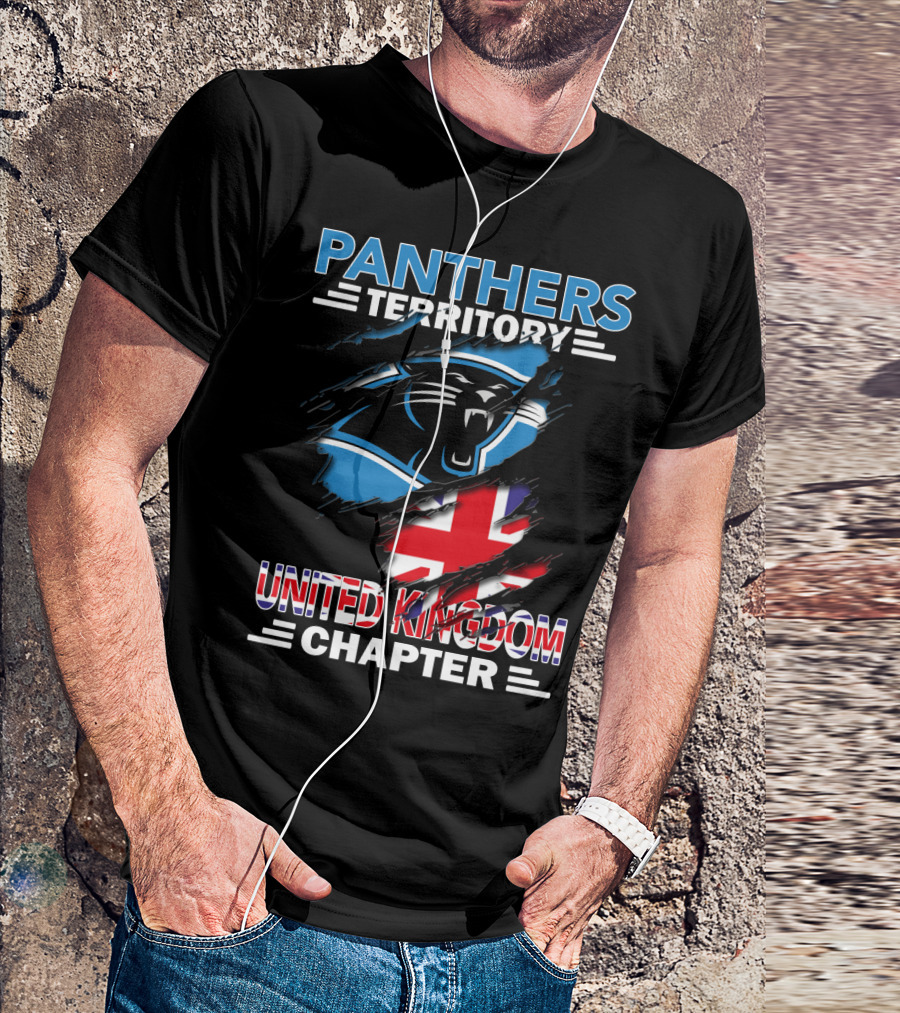 Panthers Territory United Kingdom Chapter British Flag And Panther T-Shirt