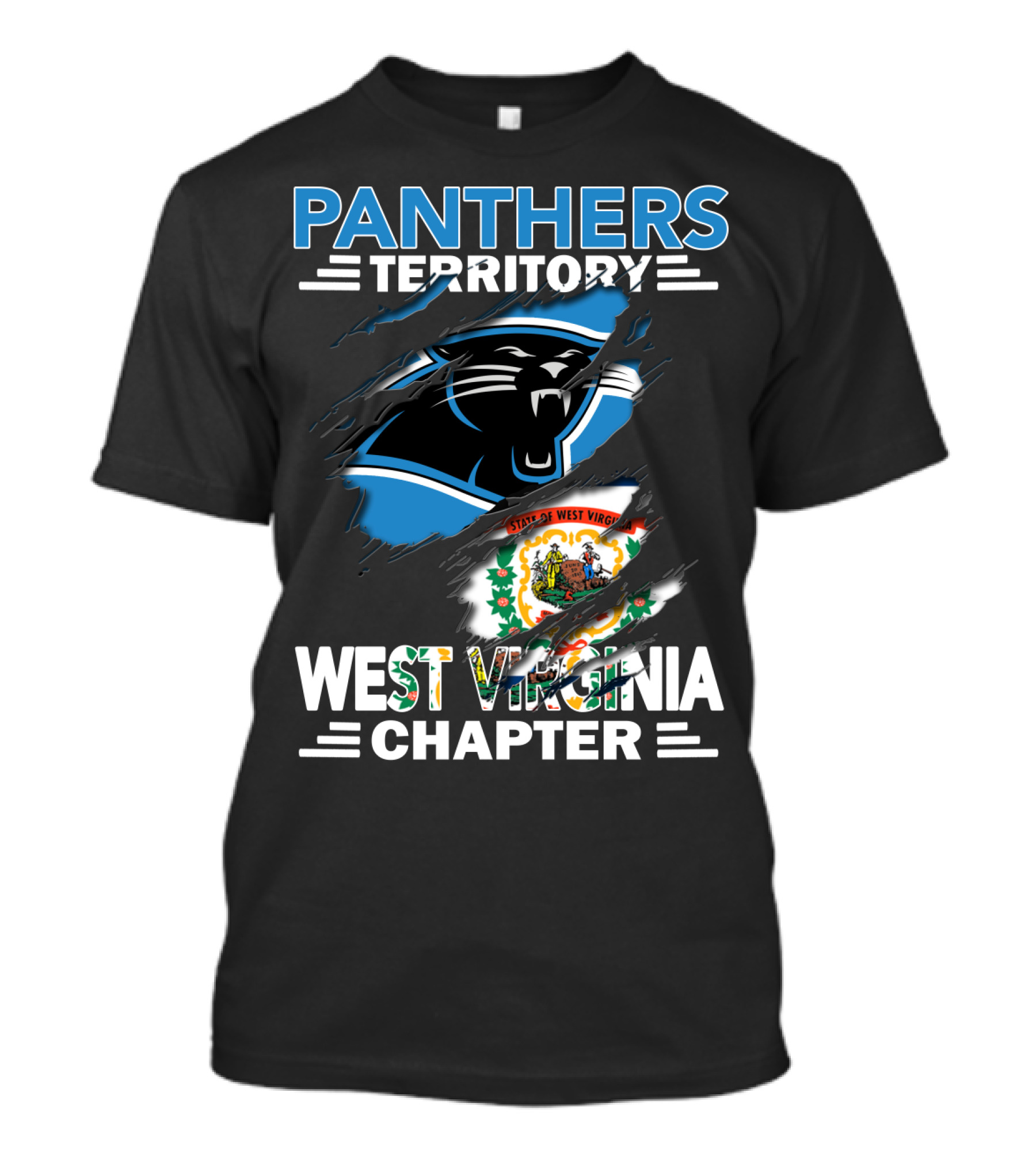 Panthers Territory West Virginia Chapter Football Fan Club State Pride T-Shirt