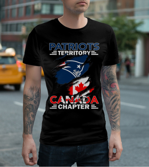 Patriots Territory Canada Chapter Maple Leaf Flag NFL T-Shirt