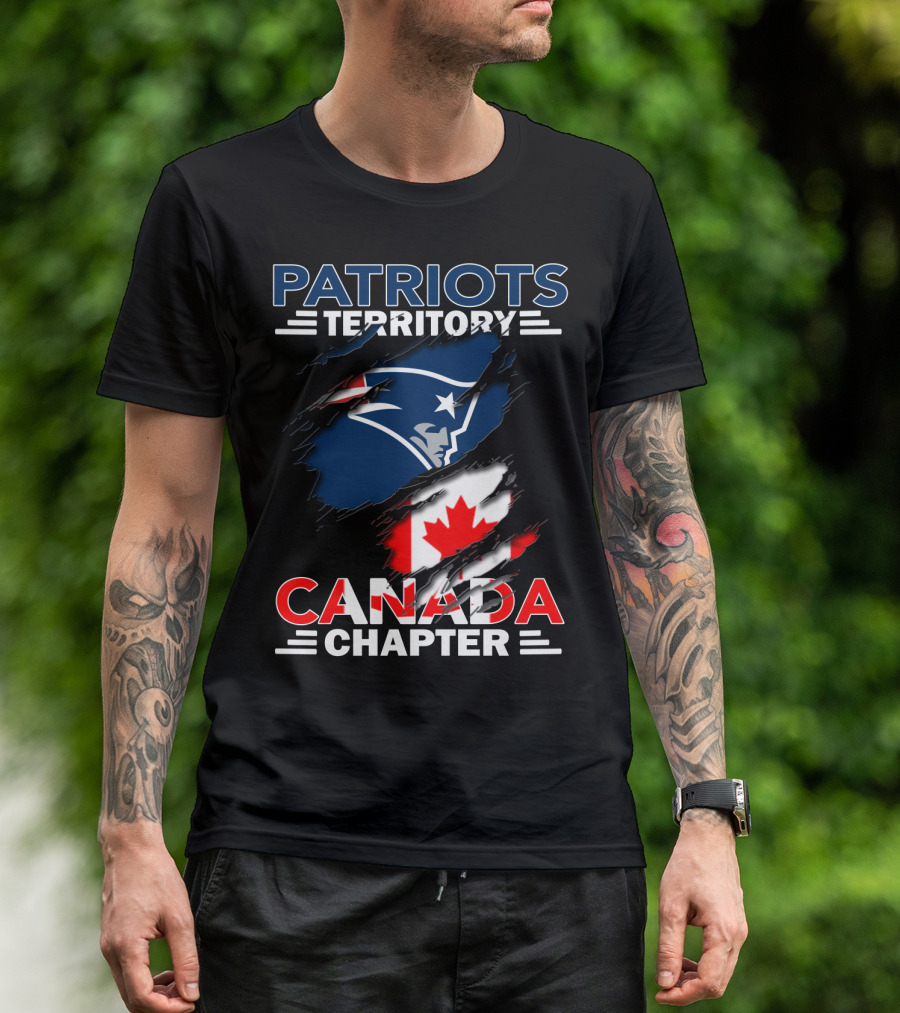 Patriots Territory Canada Chapter Maple Leaf Flag NFL T-Shirt