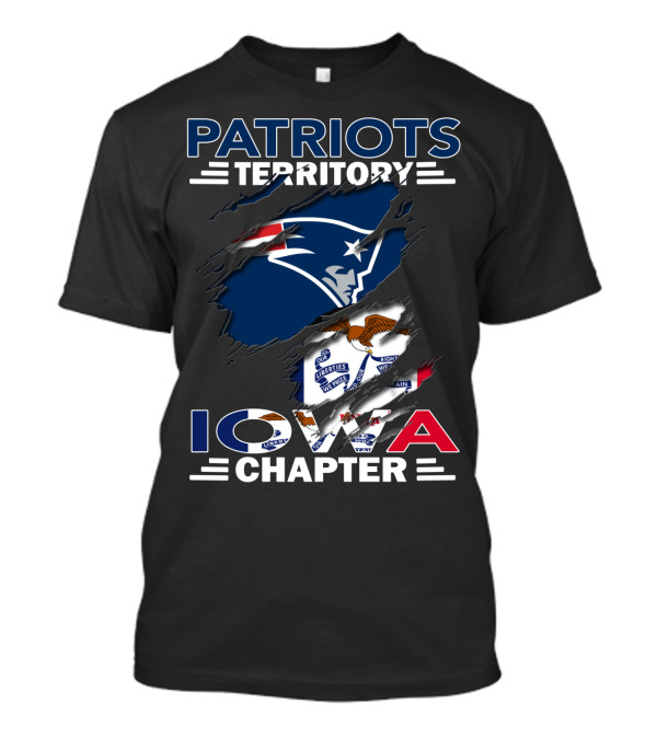 Patriots Territory Iowa Chapter New England Patriots Flag Emblem T-Shirt