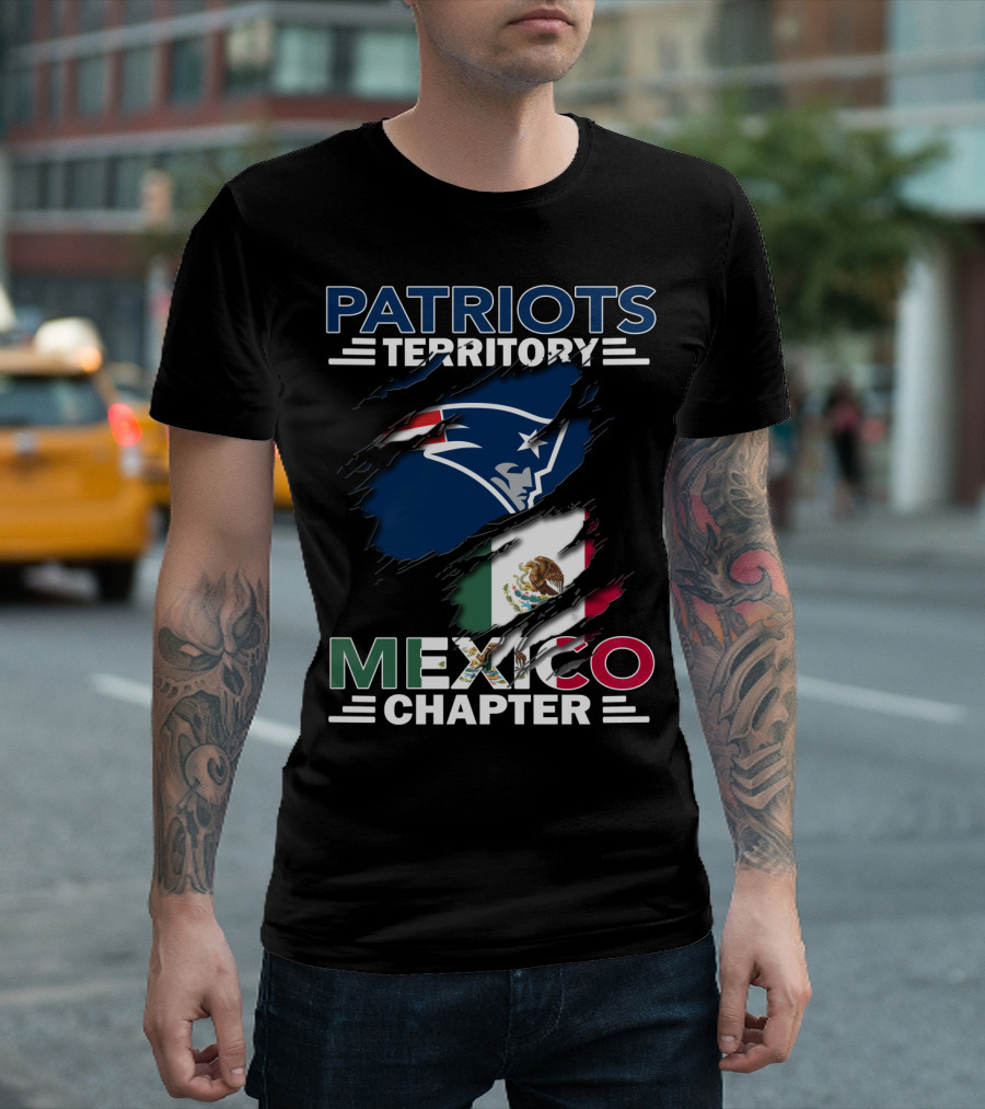 Patriots Territory Logo with Mexico Flag Chapter T-Shirt