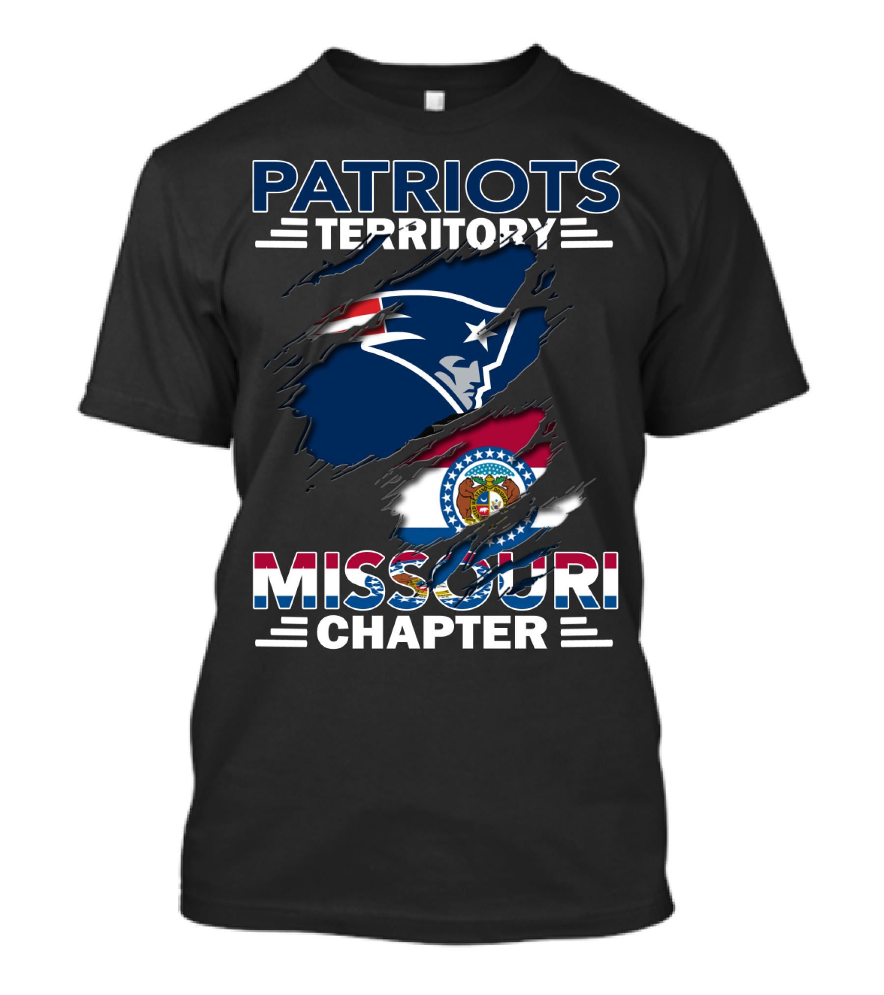 Patriots Territory Missouri Chapter New England Football Flag T-Shirt
