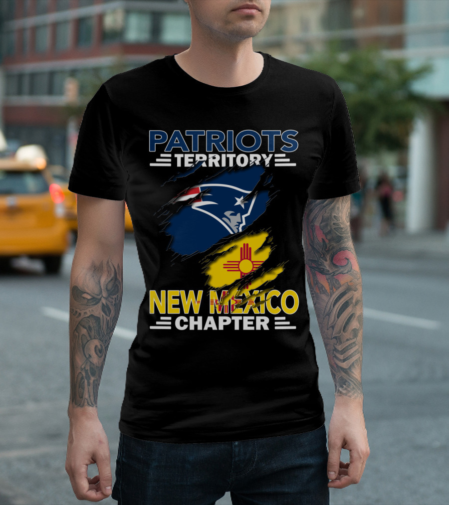 Patriots Territory New Mexico Chapter Patriots Head Logo And New Mexico Flag T-Shirt