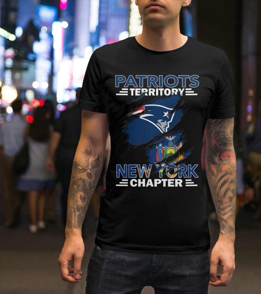PATRIOTS TERRITORY NEW YORK CHAPTER FLAG INSPIRED RIPPED T-Shirt