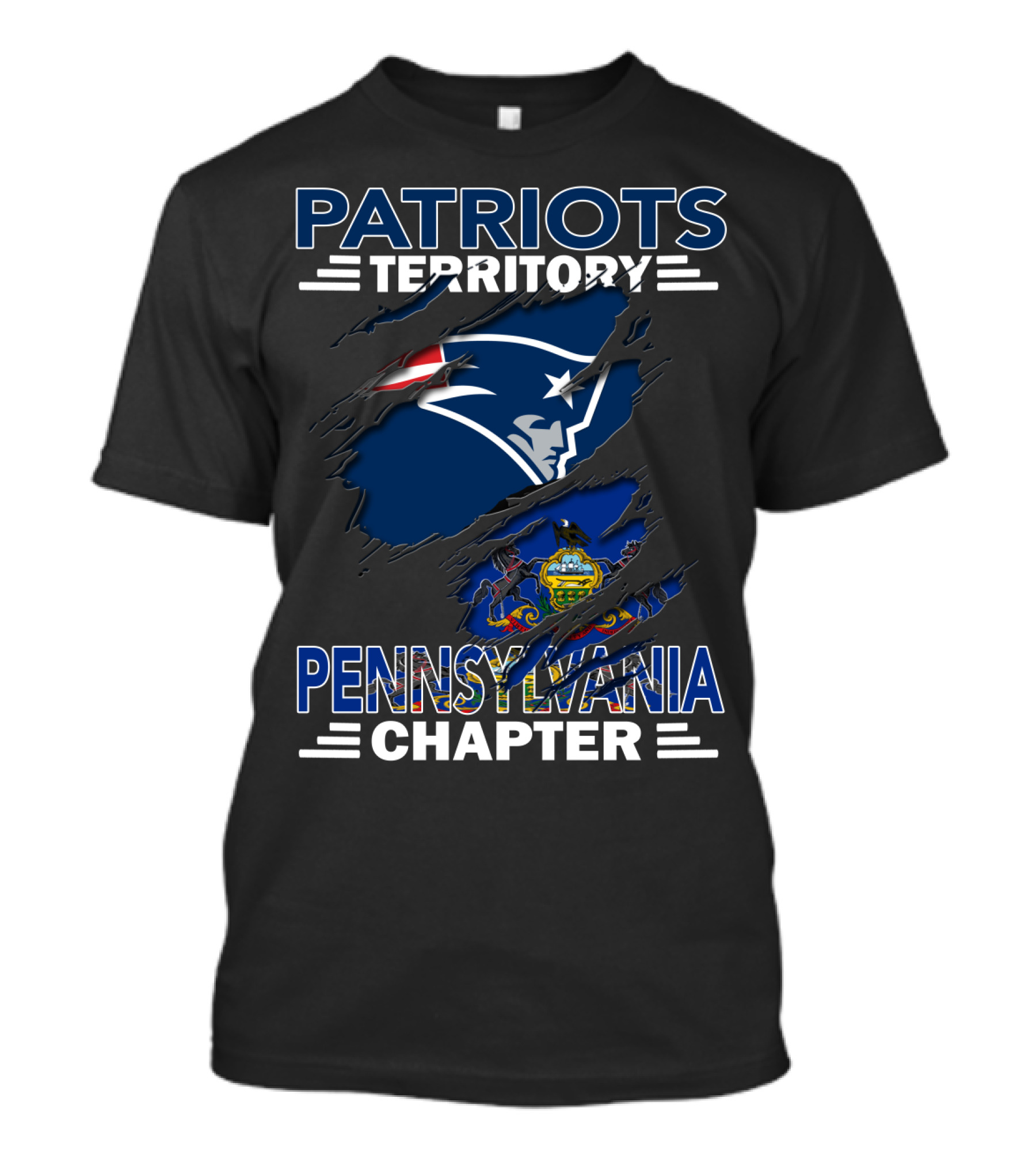 Patriots Territory Pennsylvania Chapter New England Patriots Fan Club Symbolic T-Shirt