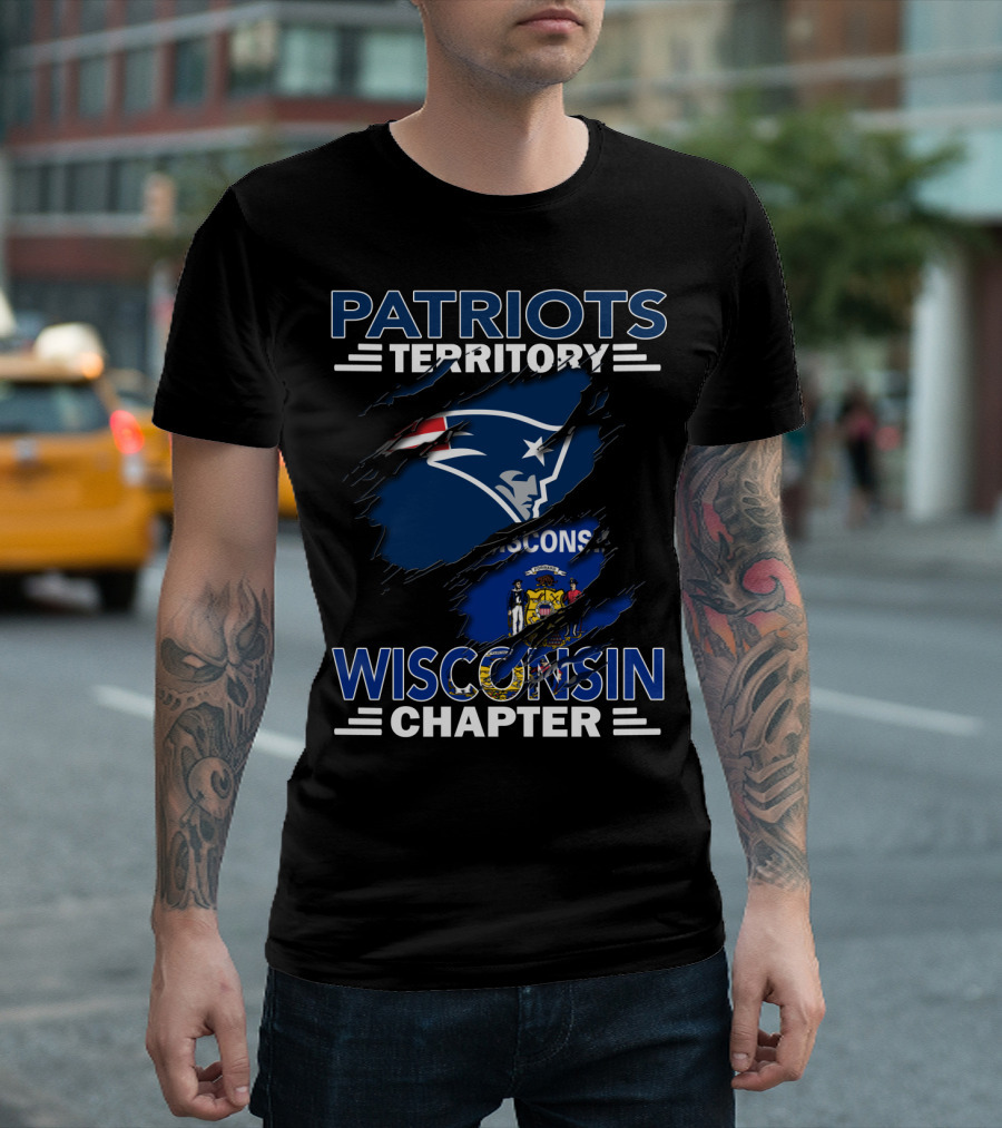 Patriots Territory Wisconsin Chapter Logo with State Flag Elements T-Shirt