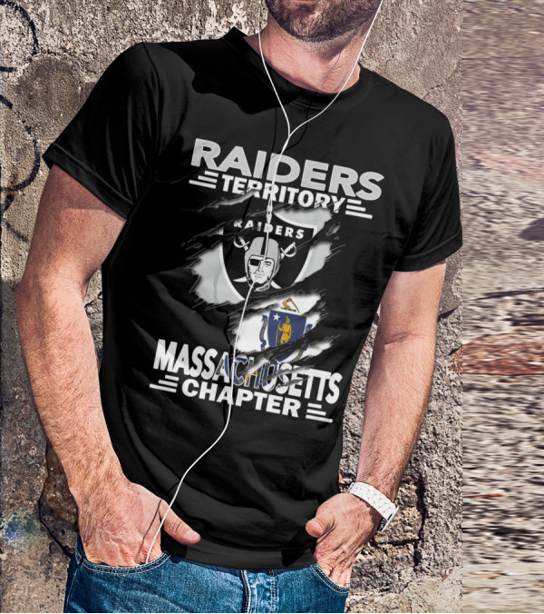 Raiders Territory Massachusetts Chapter Raiders Logo Massachusetts State Emblem T-Shirt