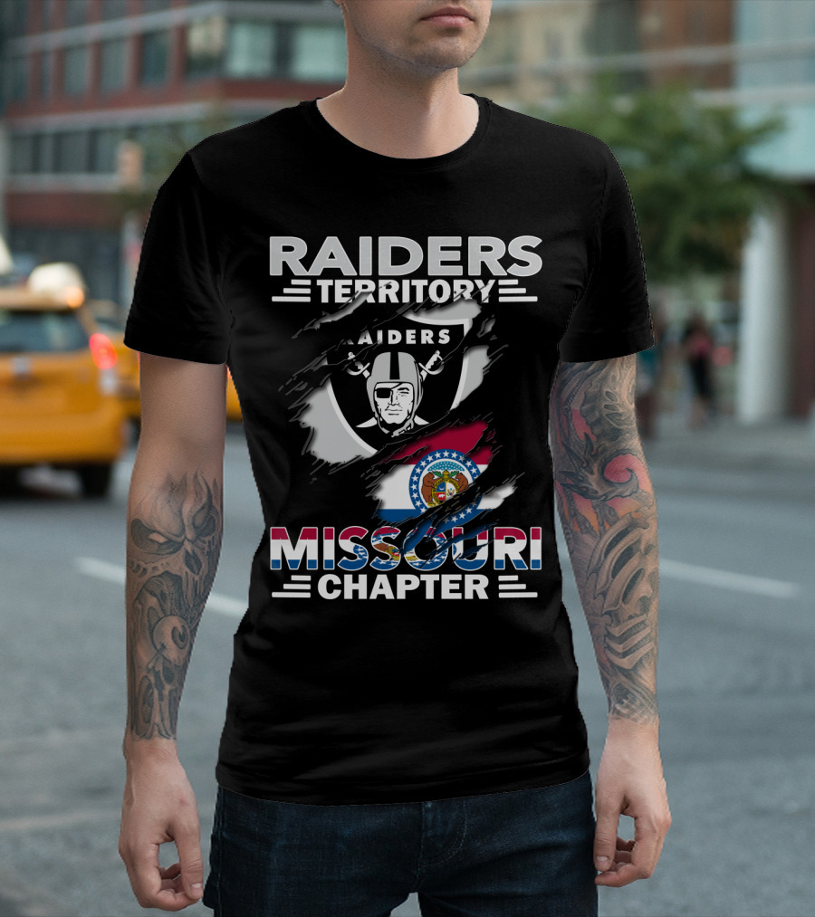 Raiders Territory Missouri Chapter Flag Raiders Logo Missouri State T-Shirt