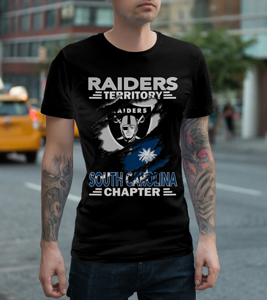 Raiders Territory South Carolina Chapter Raiders Logo Palmetto Tree And Crescent Motif T-Shirt