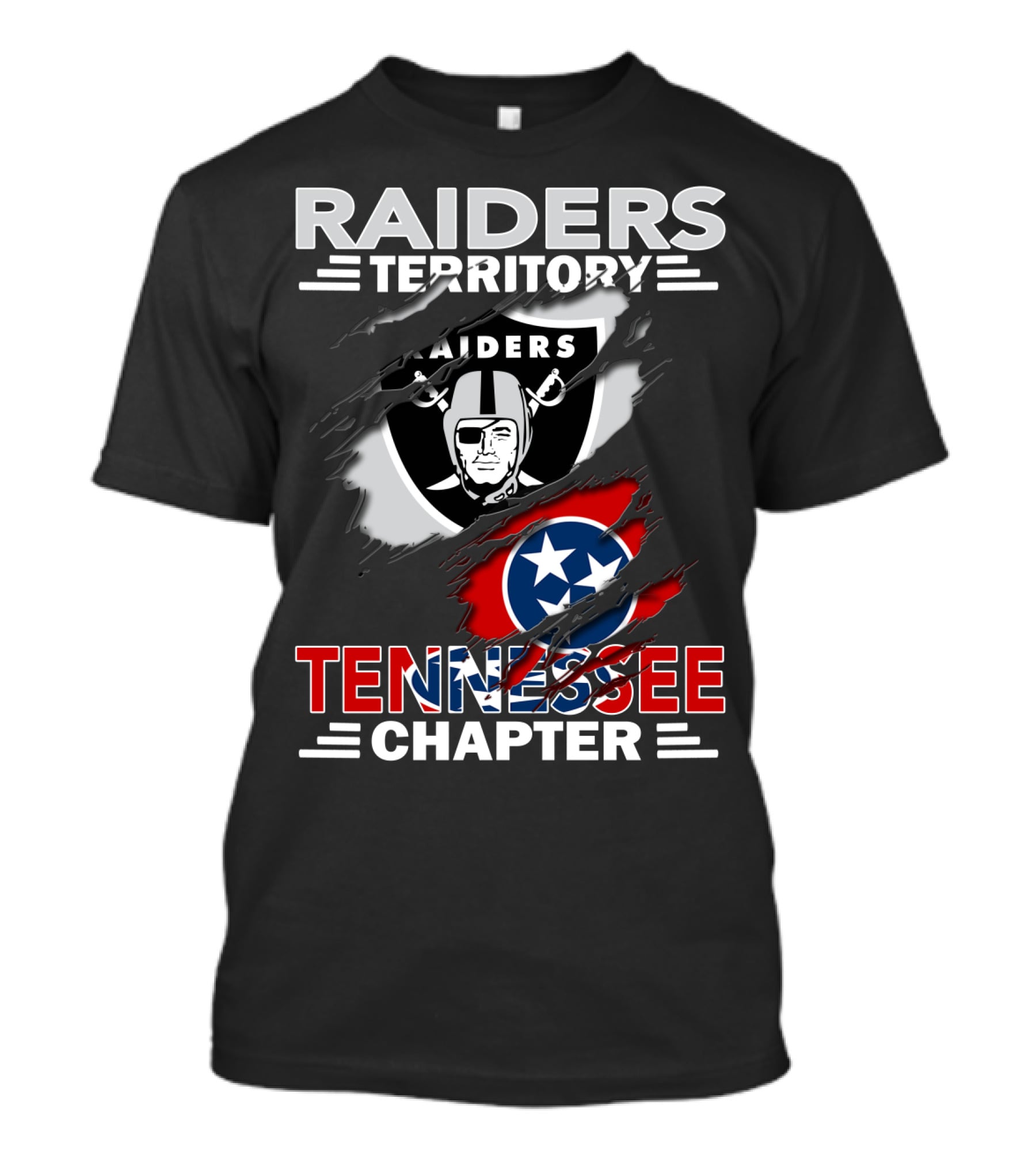Raiders Territory Tennessee Chapter American Football Fan Emblem T-Shirt