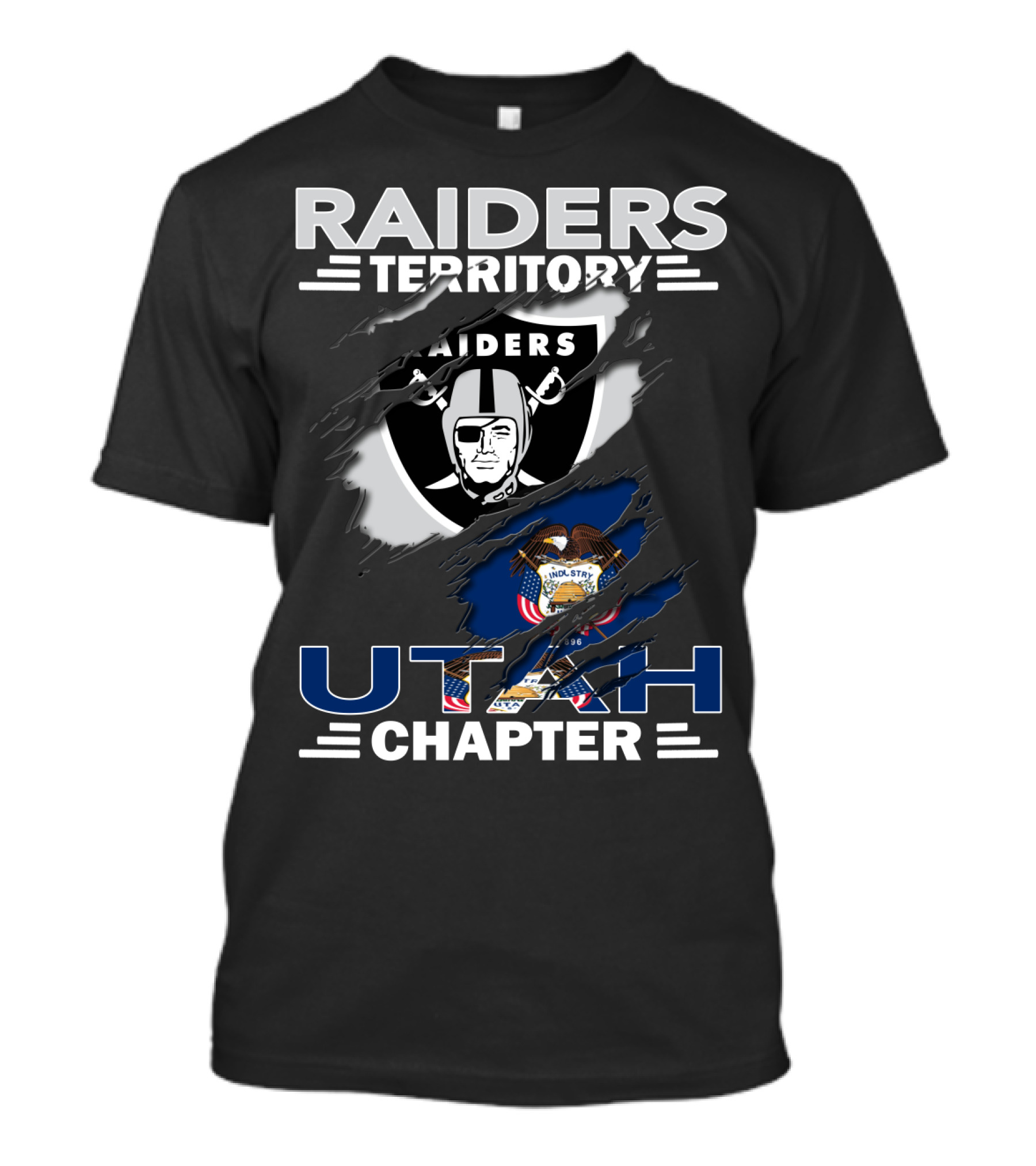 Raiders Territory Utah Chapter NFL Team Flag T-Shirt