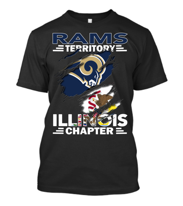 Rams Territory Illinois Chapter NFL Logo And State Pride Emblem T-Shirt