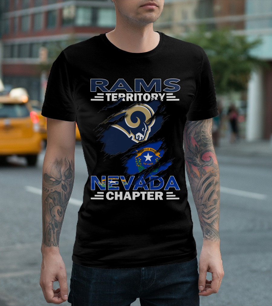 Rams Territory Nevada Chapter Battle Born Flag Integration T-Shirt