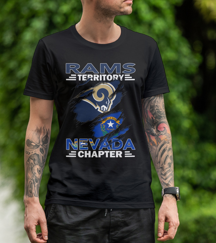 Rams Territory Nevada Chapter Battle Born Flag Integration T-Shirt