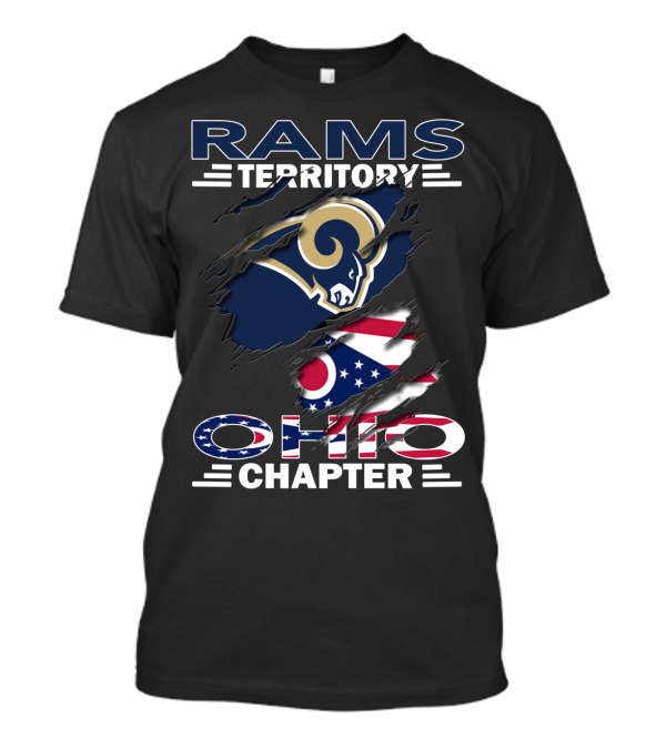 Rams Territory Ohio Chapter NFL Team Ohio Flag Fan Edition T-Shirt