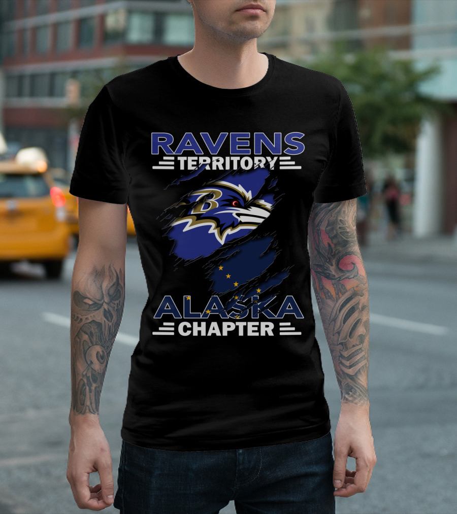 Ravens Territory Alaska Chapter Ravens Logo Alaska Flag Elements T-Shirt