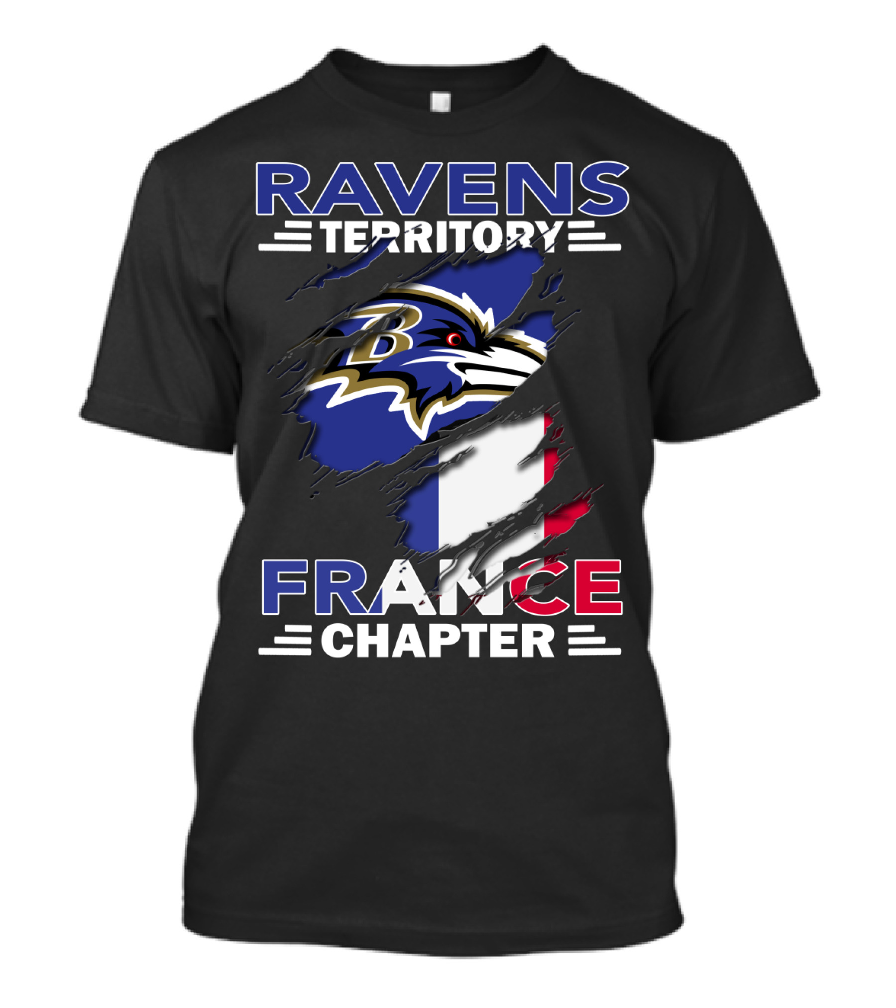 Ravens Territory France Chapter Baltimore Ravens French Flag T-Shirt