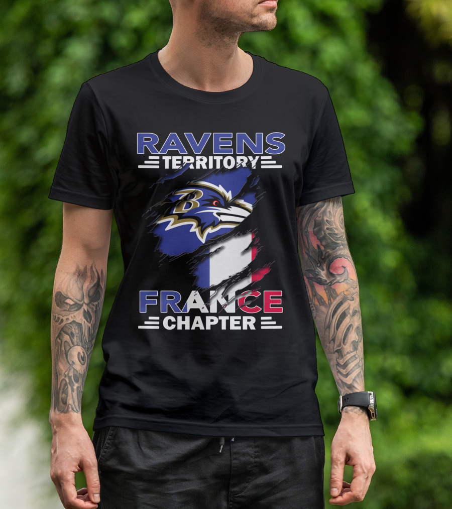 Ravens Territory France Chapter Baltimore Ravens French Flag T-Shirt