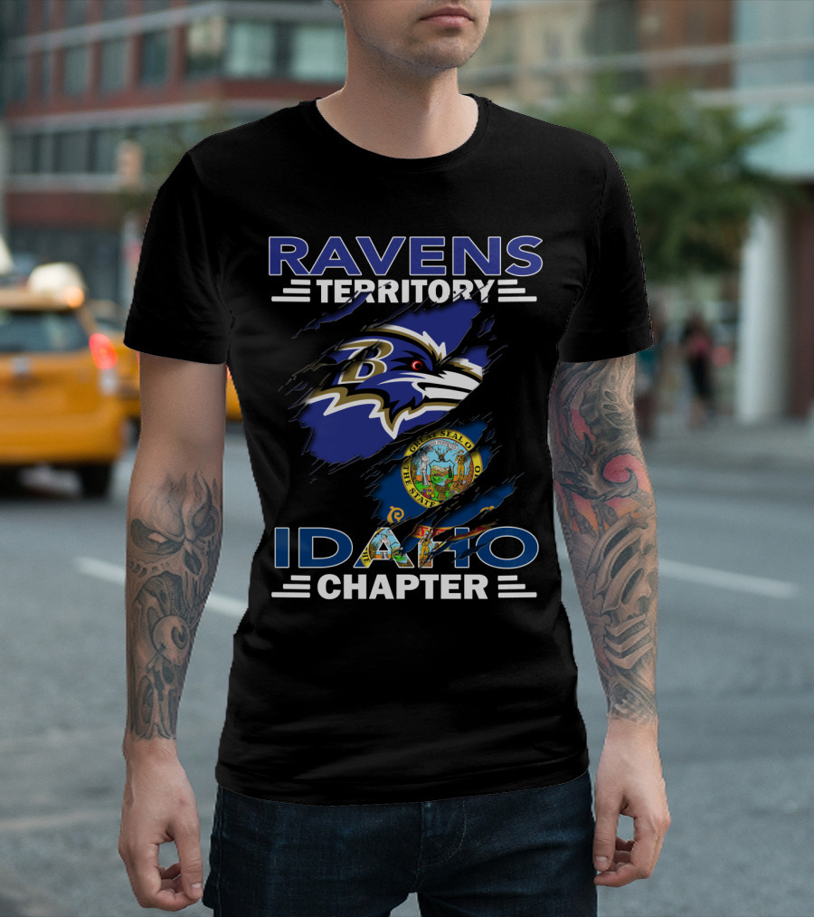 Ravens Territory Idaho Chapter Baltimore Ravens State Seal T-Shirt