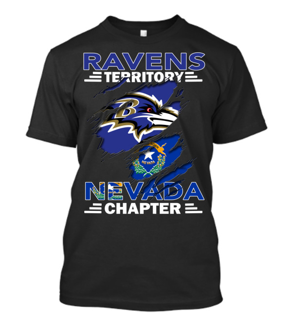 Ravens Territory Nevada Chapter Baltimore Football Iconic State Flag T-Shirt