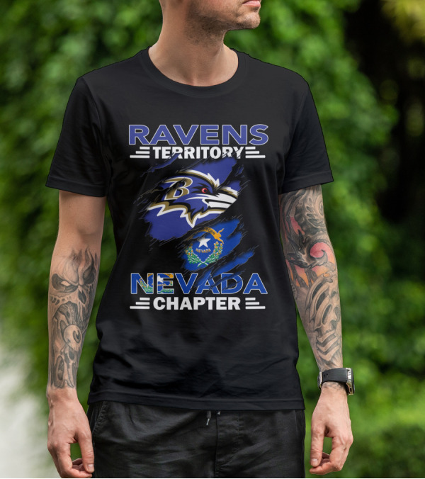 Ravens Territory Nevada Chapter Baltimore Football Iconic State Flag T-Shirt
