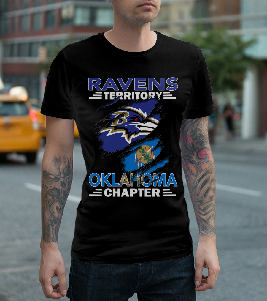 Ravens Territory Oklahoma Chapter Baltimore Football Fan Club T-Shirt