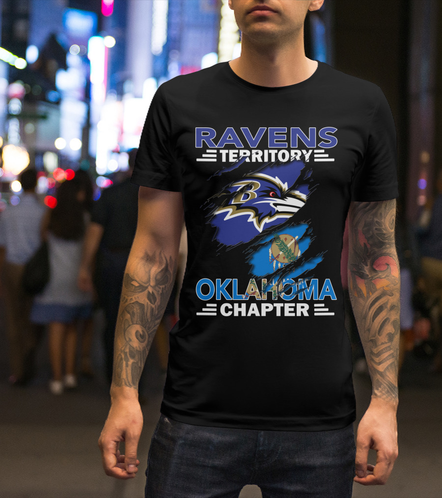 Ravens Territory Oklahoma Chapter Baltimore Football Fan Club T-Shirt