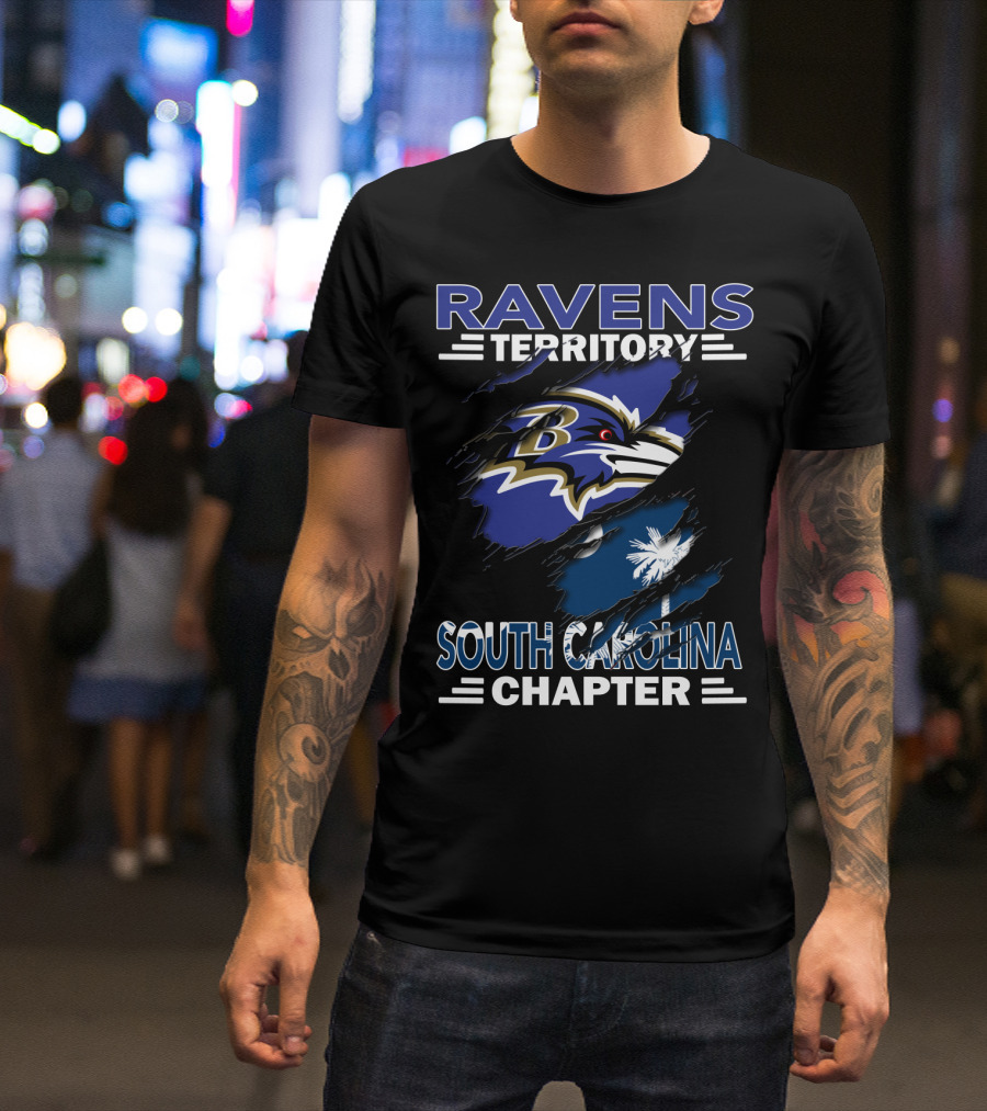 Ravens Territory South Carolina Chapter Baltimore Ravens Logo Palmetto Tree T-Shirt